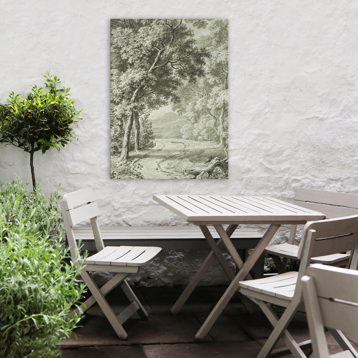LEINWANDBILD Waldweg 70x50cm - Grün, Textil (70/1cm) - Art for the Home
