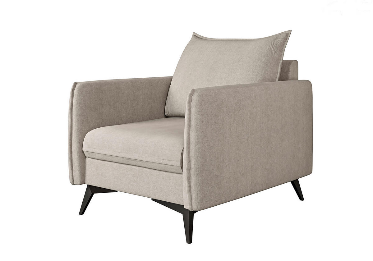 SESSEL Pulse Beige Luxusmicrofaser - Ecru/Beige, Holz/Textil (74/86/31cm) - S-Style Möbel