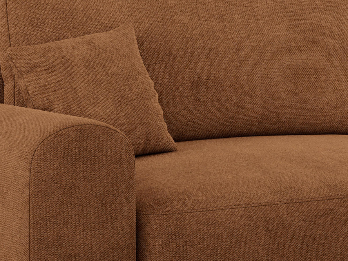 ECKSOFA NELSON Orange Struktur - Schwarz/Orange, Kunststoff/Textil (274/152cm) - MKS