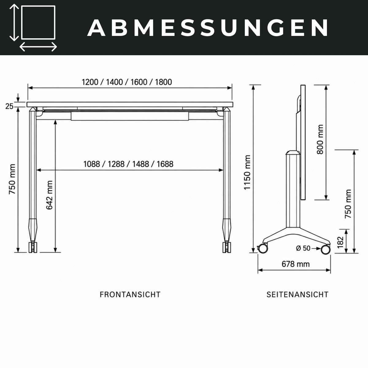 SEMINARTISCH klappbar & fahrbar 80/120/75 cm in Buchefarben/Silberfarben - Buchefarben/Silberfarben, Holzwerkstoff (80/120/75cm) - bümö
