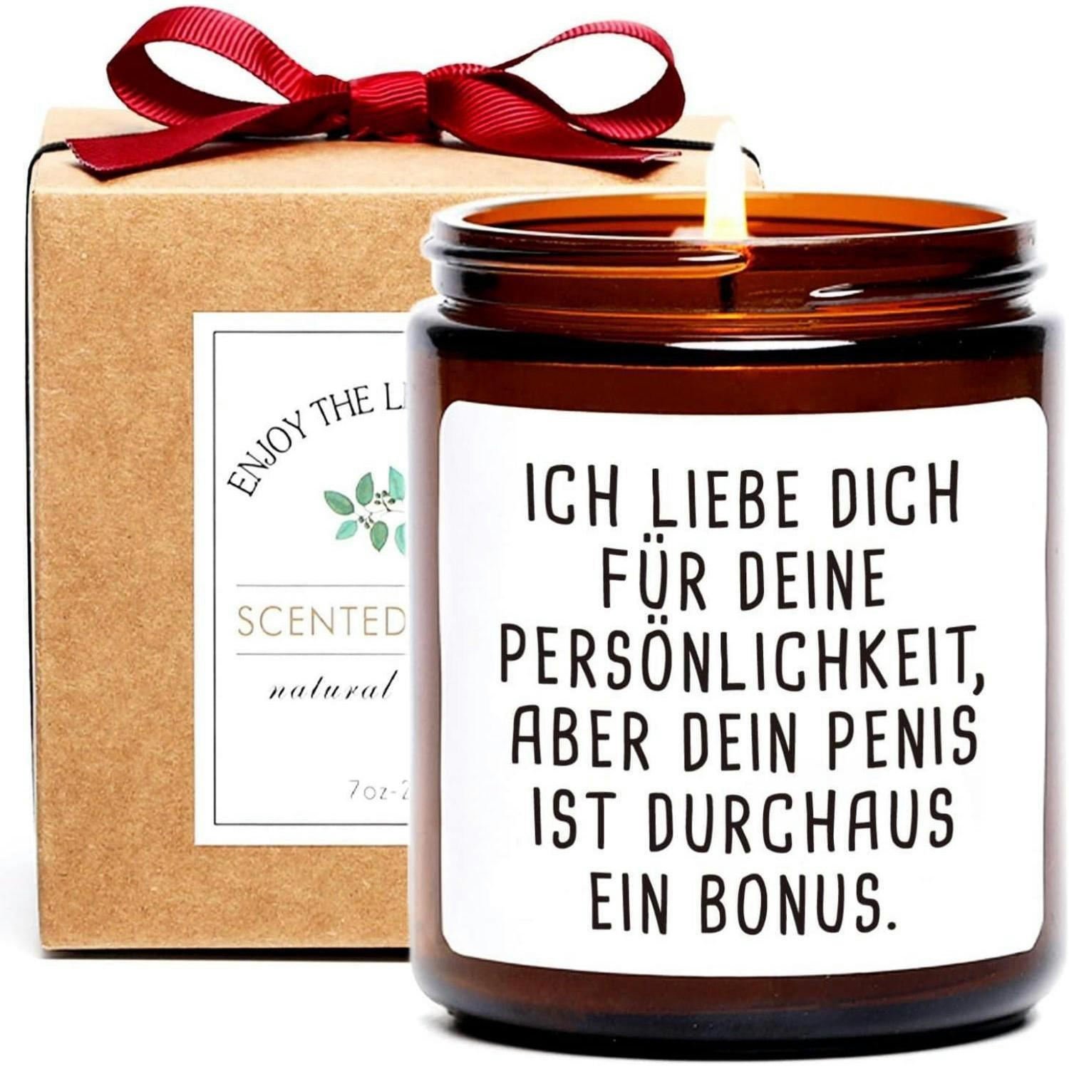 DUFTKERZE Teakholz Maskulin 100% Sojawachs Geschenkbox - Braun, Paraffin (14.4cm)