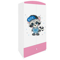 KINDERKLEIDERSCHRANK Waschbär 90/175/52 - Hellrosa, Holzwerkstoff (90/175/52cm) - Kocot Kids