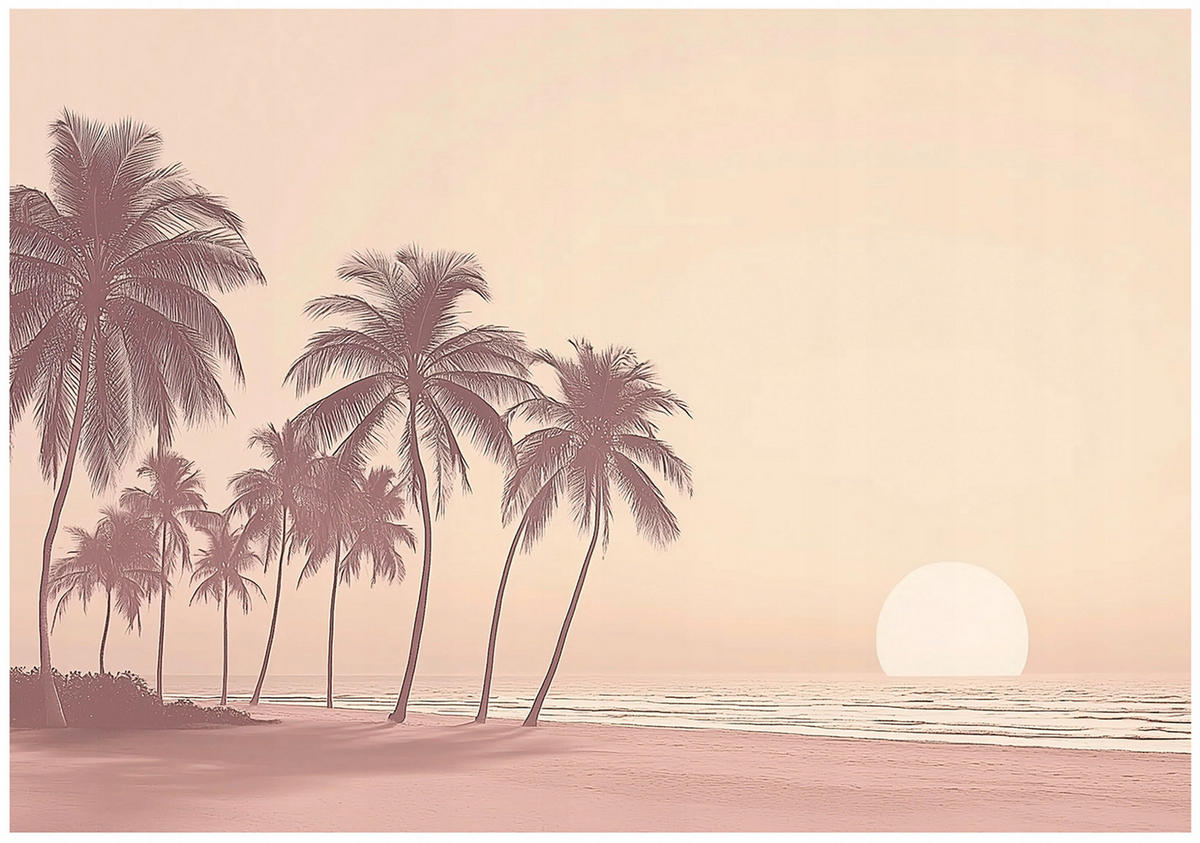 FOTOTAPETE Strand Meer Vlies Tapete Wohnzimmer 300x210 - Multicolor, Papier (300/210cm) - Wallarena