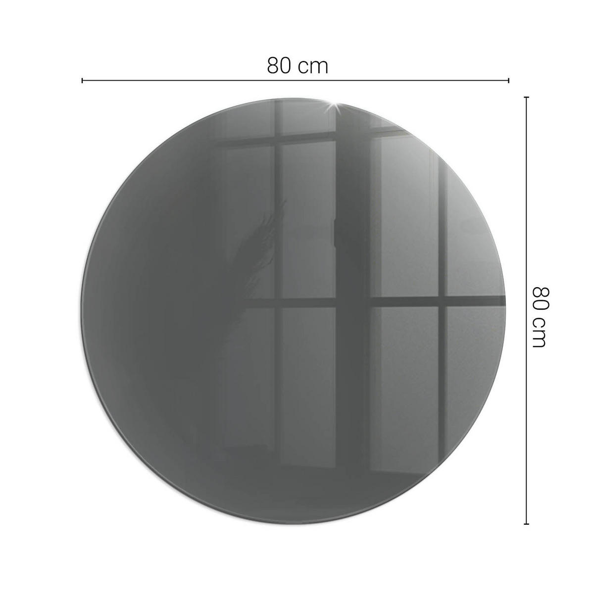 GLASPLATTE für Kamin Ø 80 cm - Grau, Glas (80/80/0.4cm) - TULUP