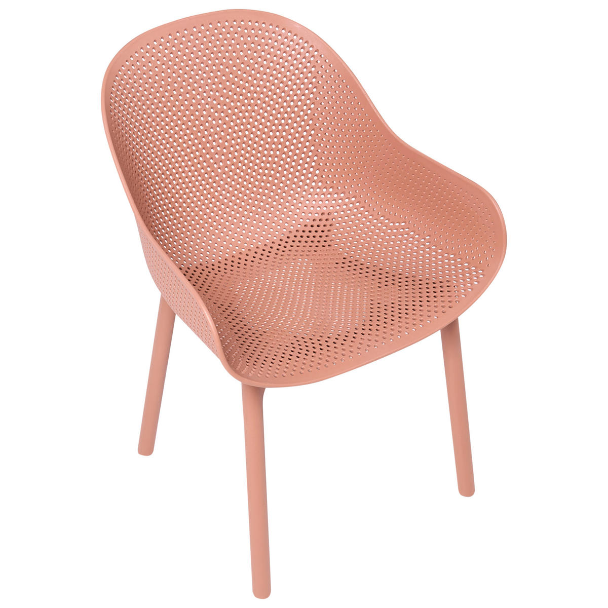 GARTENSTUHL 4er-Set Korallenrot Tiggiano - Koralle, Kunststoff (58/85/51cm) - Beliani