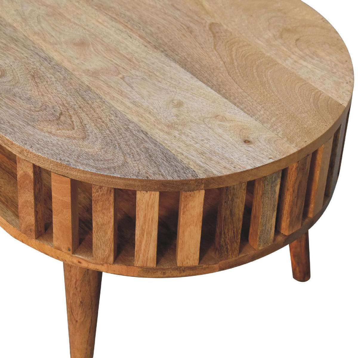 COUCHTISCH aus Massivholz - Kastanienfarben/Messingfarben, Holz/Metall (50/80/40cm) - Artisan Furniture