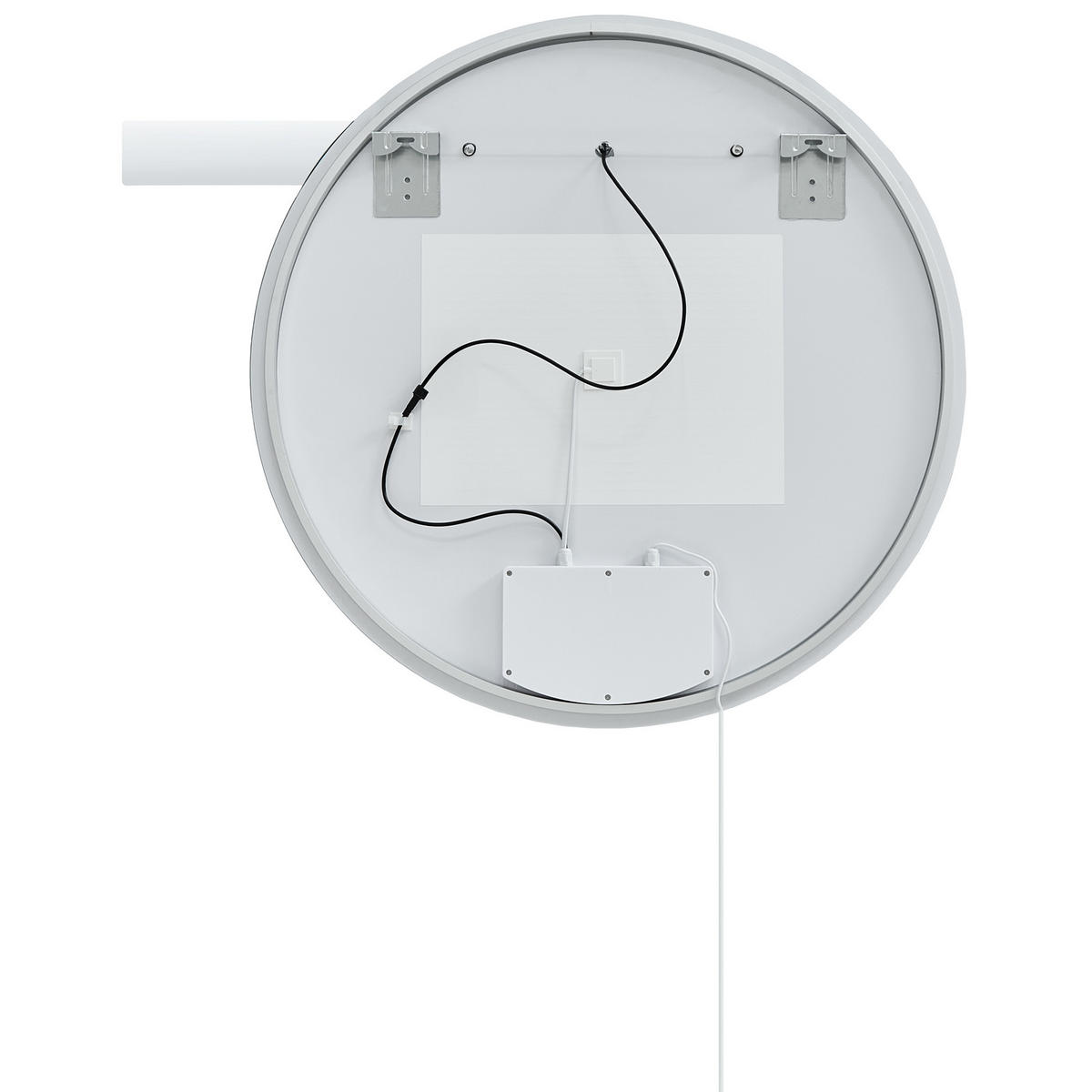 OGLINDĂ DE BAIE CU LED 107/90 cm argintie Anost - argintiu, sticlă (107/90/4cm) - Beliani