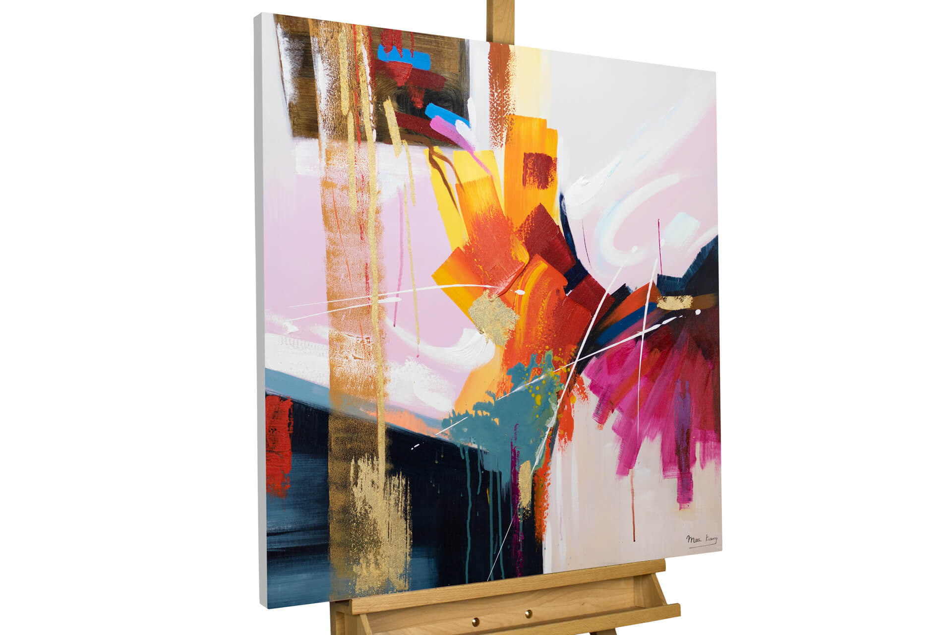 ÖLGEMÄLDE 80/80 cm - Multicolor, Holz/Textil (80/80cm) - KUNSTLOFT