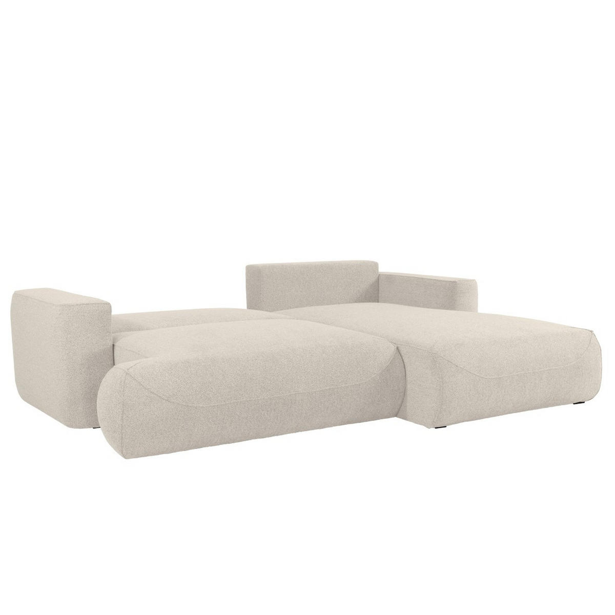 ECKSOFA LUNA mit Bettkasten und Schlaffunktion, Ecru - Ecru, Textil (271/195cm) - KS Home Concept