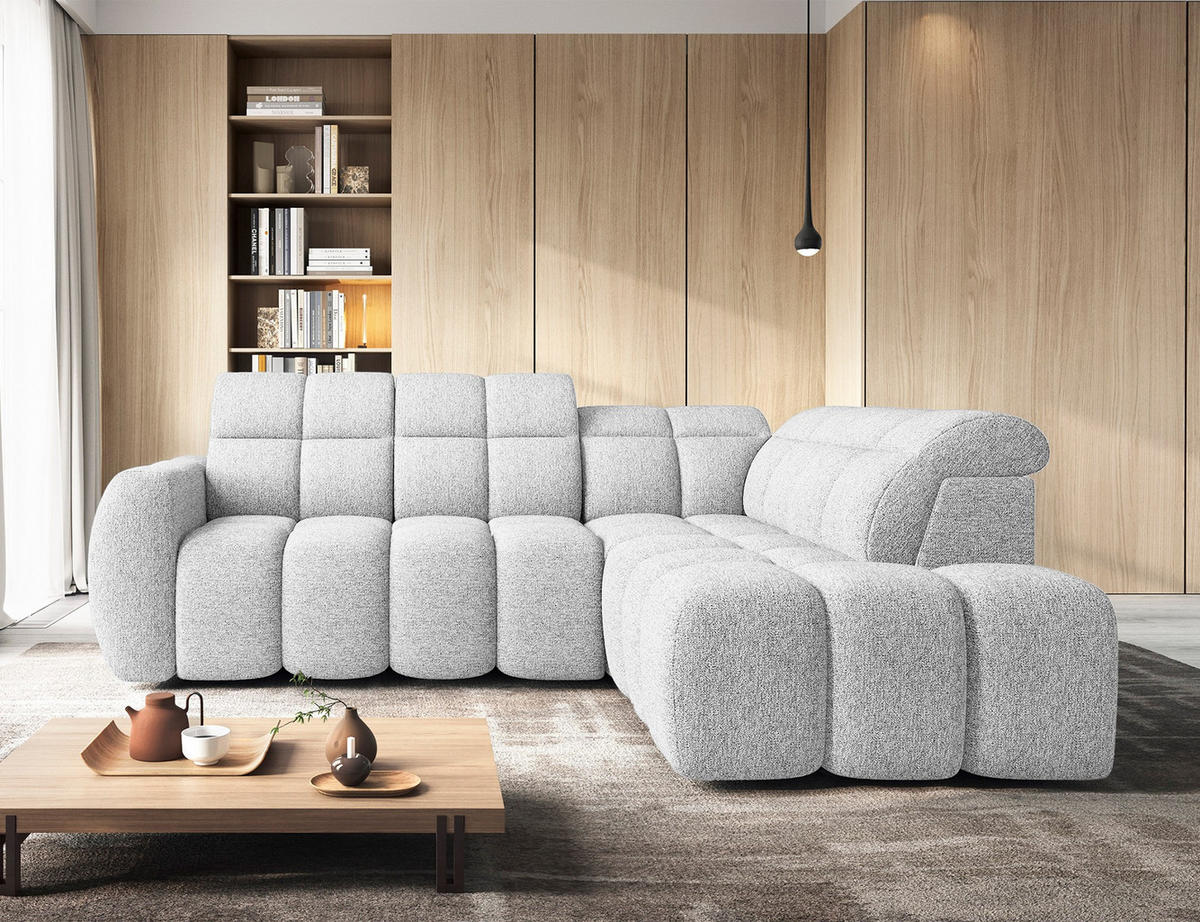 ECKSOFA Eagle R - Weiß (Coralline 01) - Weiß, Holzwerkstoff (258/208cm) - Möblo