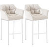 BARHOCKER 2er Set Stoff Weiß - Weiß, Textil/Metall (64/110/48cm) - CLP