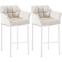BARHOCKER 2er Set Stoff Weiß - Weiß, Textil/Metall (64/110/48cm) - CLP