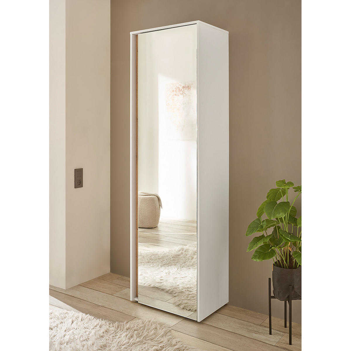 GARDEROBENSCHRANK Crisp-61 - Weiß, Holzwerkstoff (60/200/40cm) - Lomado