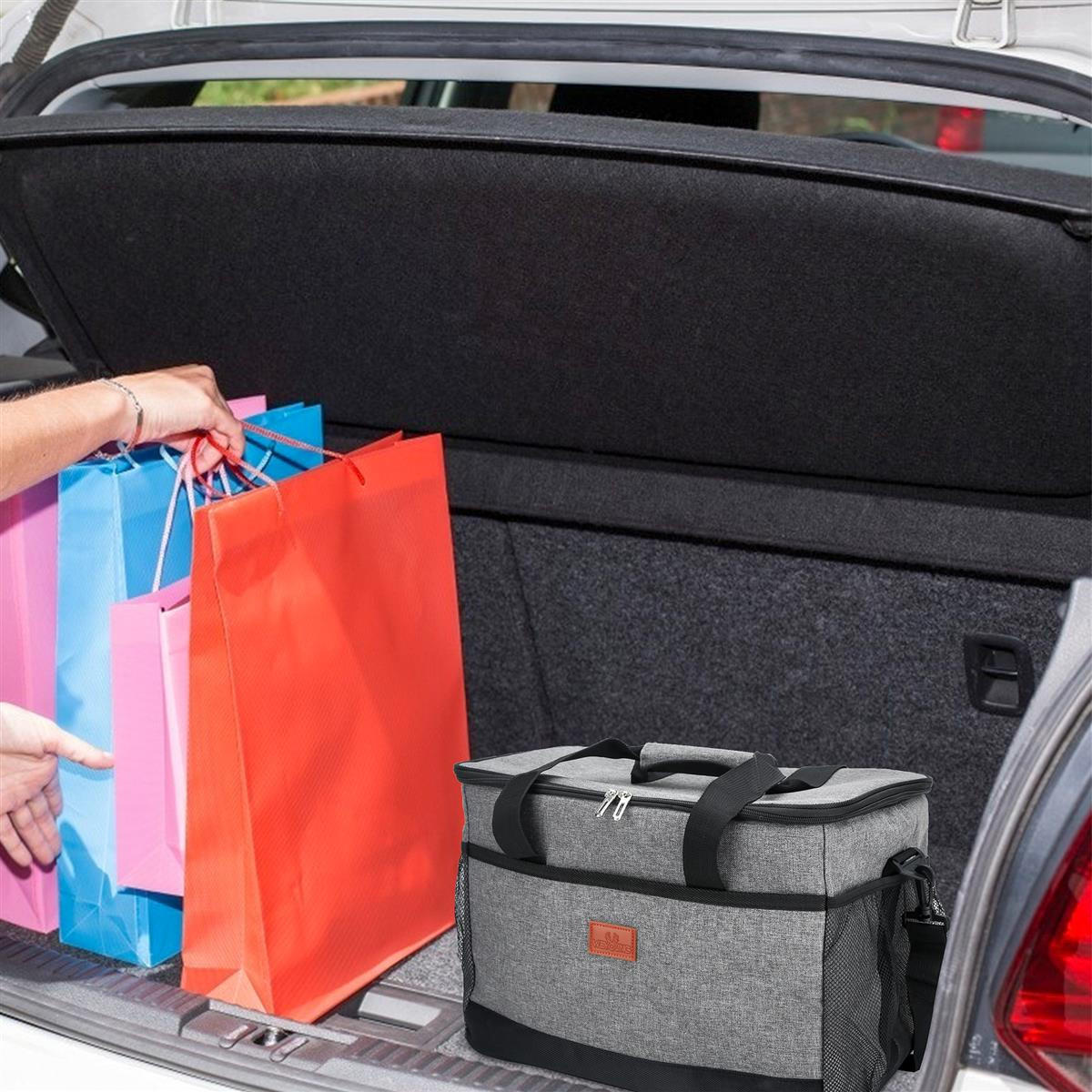 KÜHLTASCHE Thermotasche - Grau, Textil (28/31/42cm) - Intirilife