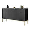 SIDEBOARDS CORTADO GOLD KSZ154 MIT SCHUBLADEN 154 CM SCHWARZ - Schwarz, Holzwerkstoff (154/83/39cm) - Lookway