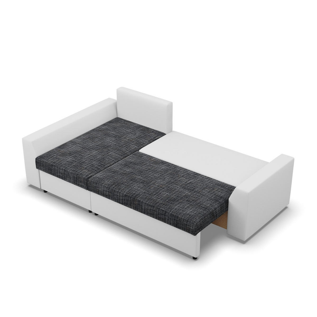 ECKSOFA MIT SCHLAFFUNKTION LUGO BONELL Dunkelgrau/Weiß - Dunkelgrau/Weiß, Textil (140/243cm) - Mebligo