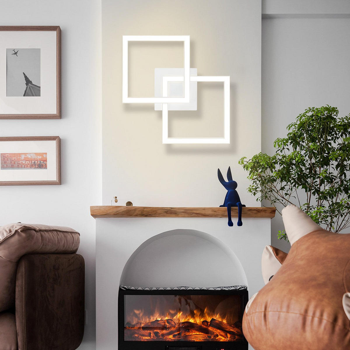 LED-DECKENLEUCHTE Maione 6/29.5/47cm - Weiß, Metall (29.5/6/47cm) - Nettlife