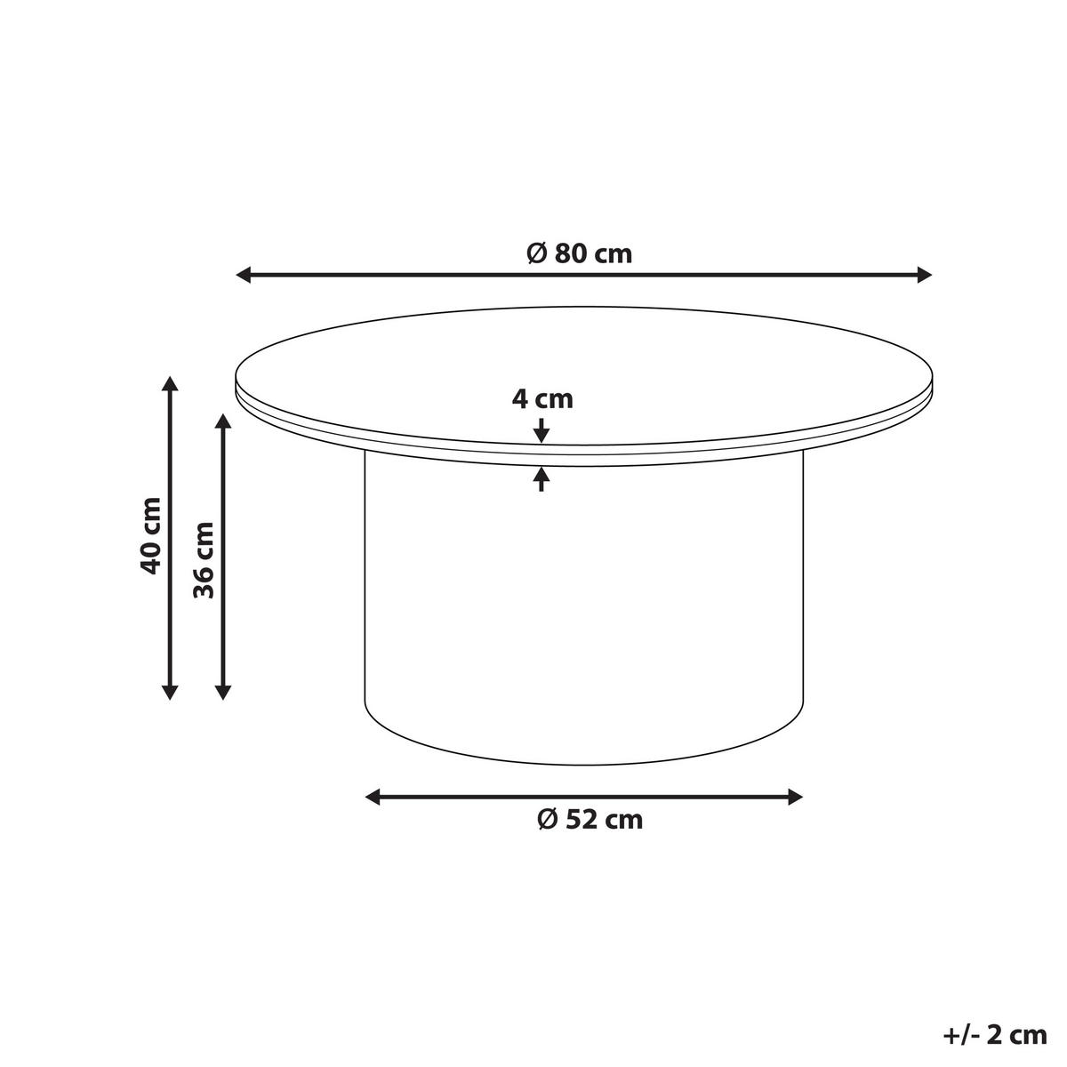 COUCHTISCH Braun Dora - Braun/Weiß, Keramik (80/80/40cm) - Beliani