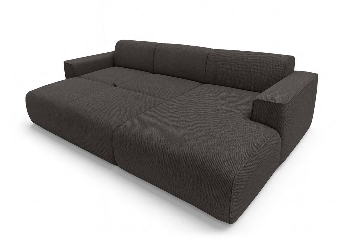 ECKSOFA L Form Ruyam Grau 310/165/78 cm – Schlaffunktion Rechts - Schwarz/Grau, Kunststoff/Textil (310/170cm) - AX Living