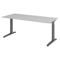 SCHREIBTISCH Serie-XB 80/180/74 cm in Grau/Graphitfarben - Graphitfarben/Grau, Holzwerkstoff (80/180/74cm) - bümö