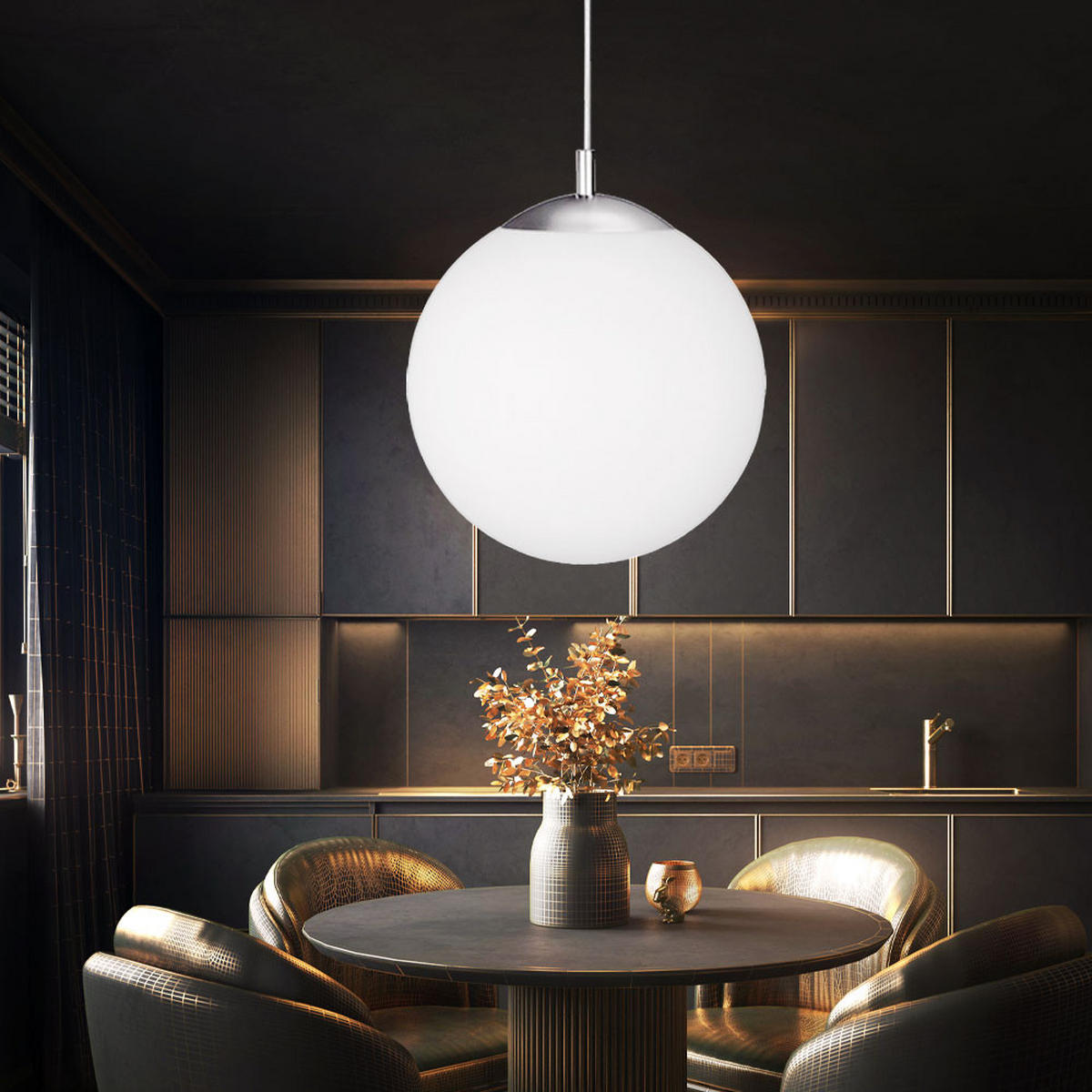 HÄNGELEUCHTE Metall Glas Weiß - Weiß, Glas (30/30/180cm) - Globo Lighting