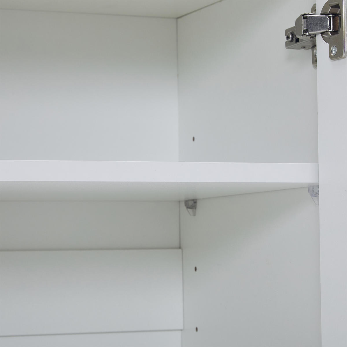 SCHUHSCHRANK in Weiß Schuhregal mit 2 Schubladen und 4 Türen für Flur, B130/T37/H100cm - Goldfarben/Weiß, Holzwerkstoff/Metall (130/100/37cm) - STILVORA