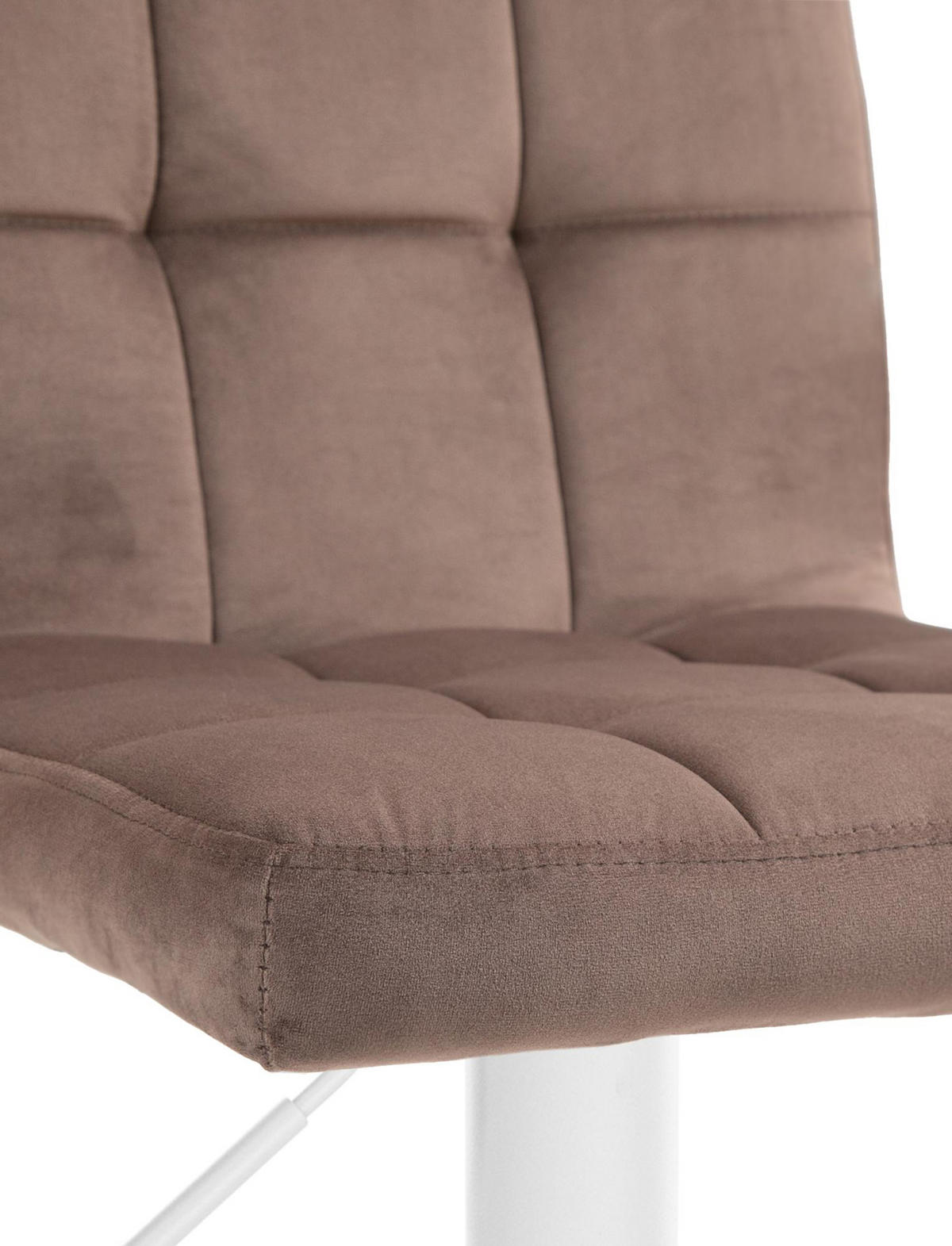BARHOCKER Peran Samt weiß braun - Braun/Weiß, Textil/Metall (46/114/47cm) - TPFLiving
