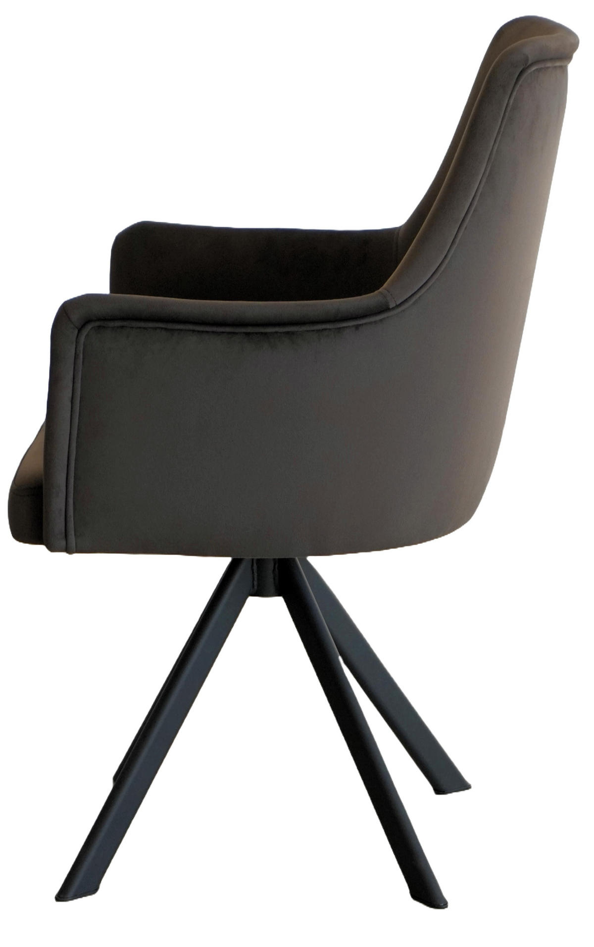 ARMLEHNENSTUHL Sello schlamm mit S-Fuß drehbar - Schlammfarben/Schwarz, Textil/Metall (55/90/58cm) - INKA furniture