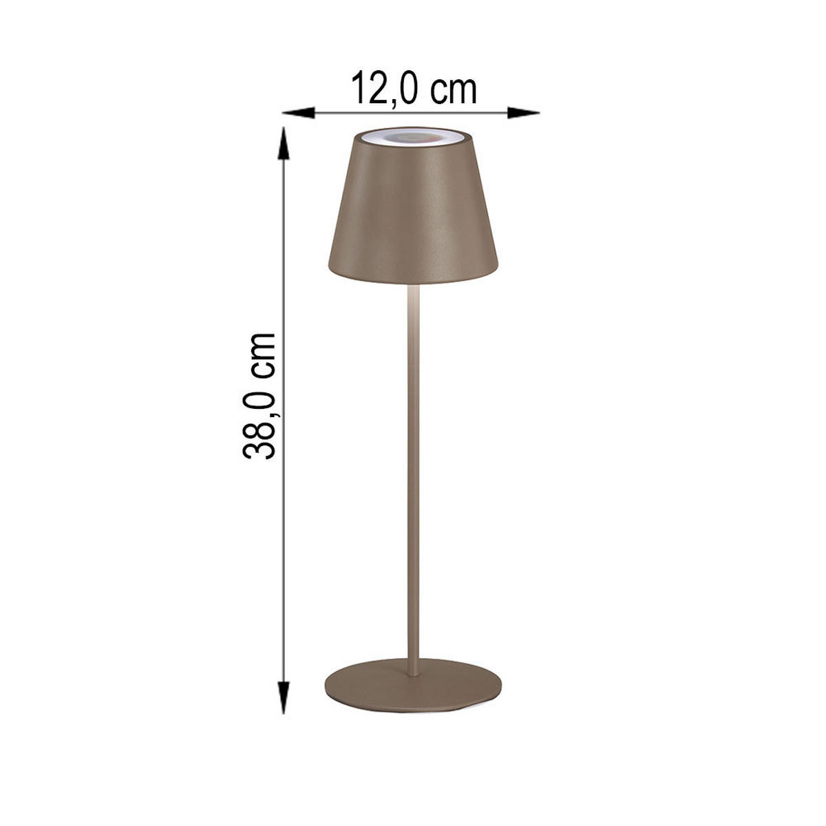 LED TISCHLEUCHTE Cosenza Grau-Braun - Braun, Metall (12/12/38cm)