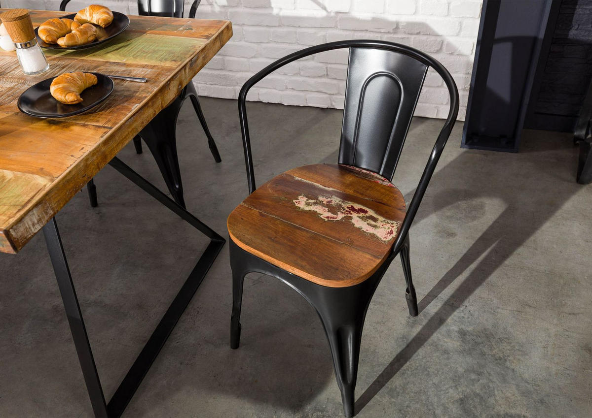 STUHL Massivholz 45 x 45 x 85 cm mehrfarbig INDUSTRIAL #63 - Multicolor, Holz (45/85/45cm) - Massivmoebel24