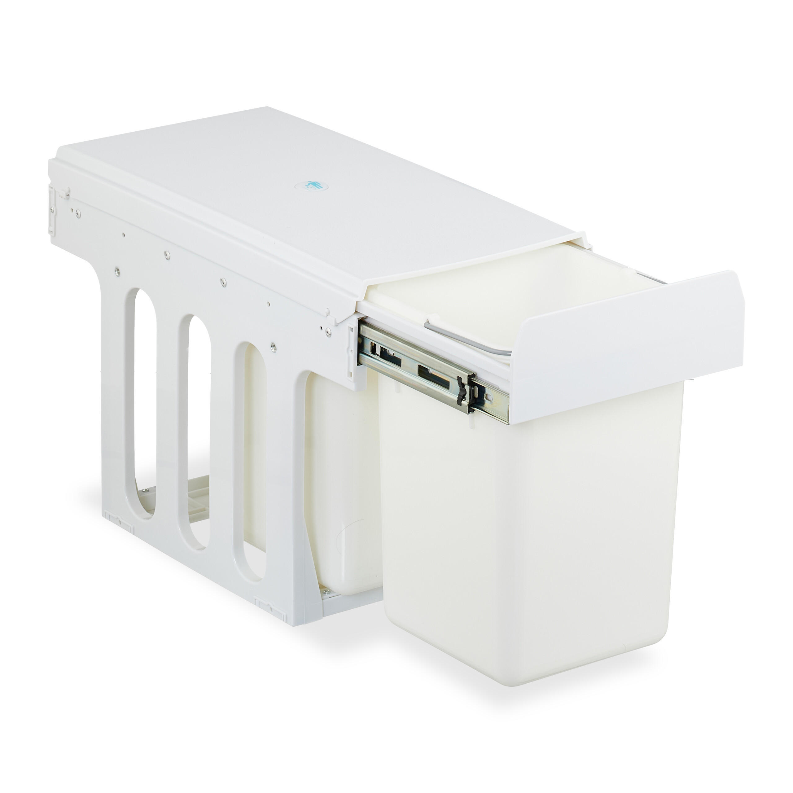 EINBAUMÜLLEIMER - Weiß, Kunststoff/Metall (25/35.5/47cm) - Relaxdays