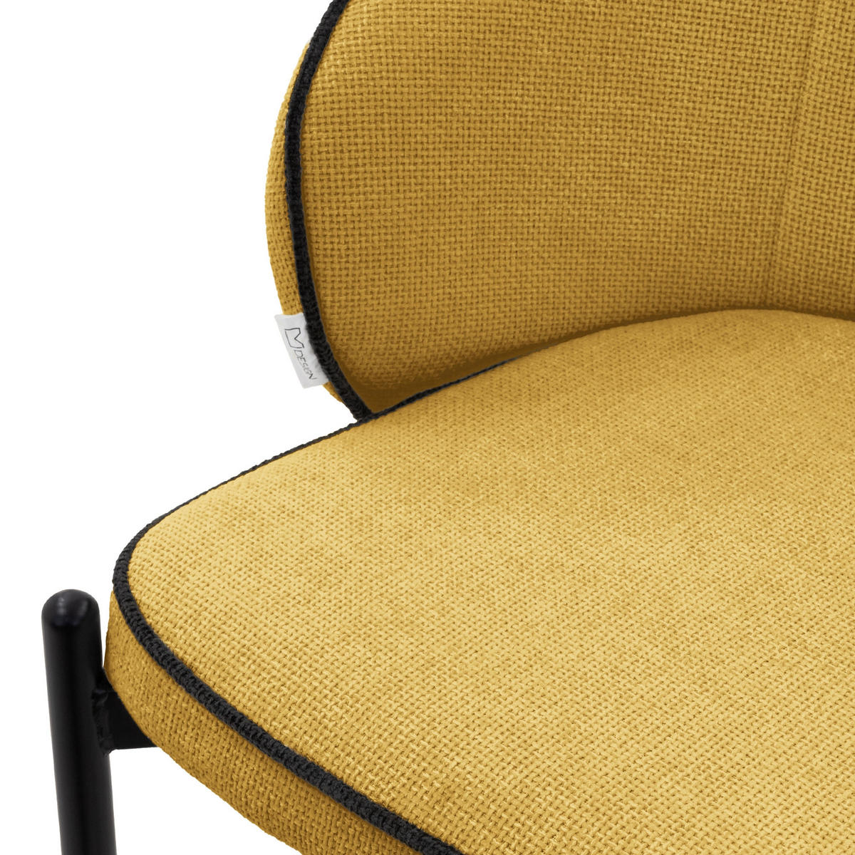 BARHOCKER 4er Set Senf mit Stoffbezug - Gelb/Schwarz, Textil/Metall (50/101/54cm) - ML-DESIGN