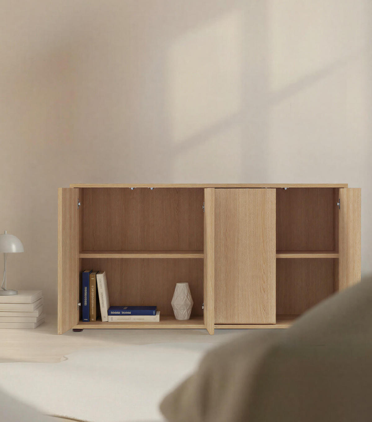 SIDEBOARD Die Horizontale - Braun, Holzwerkstoff (136/73/36cm) - Mokebo