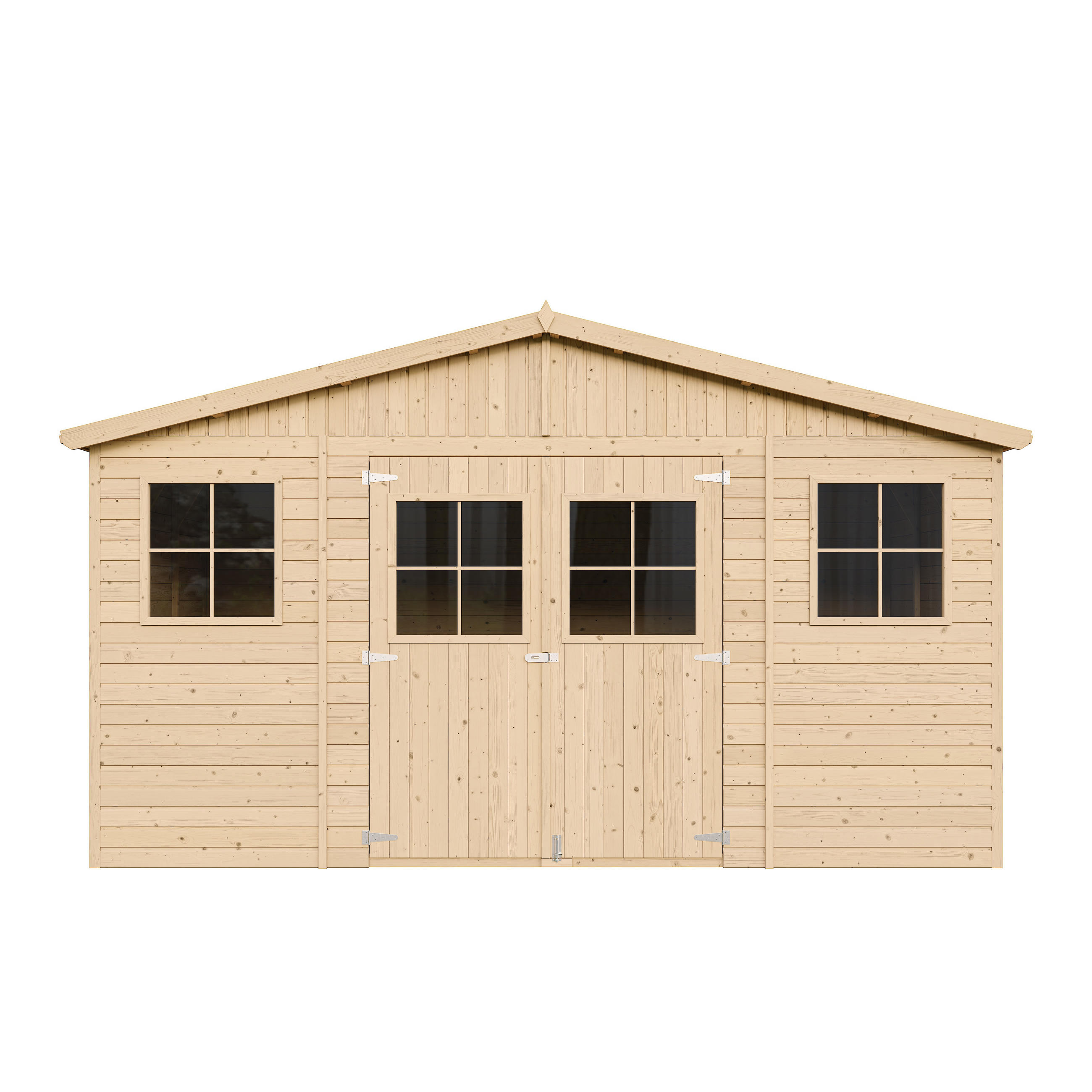 HOLZ-GARTHENHAUS H246 x 418 x 320 cm/ 12 m² - Beige, Holz (418/246/320cm) - Timbela