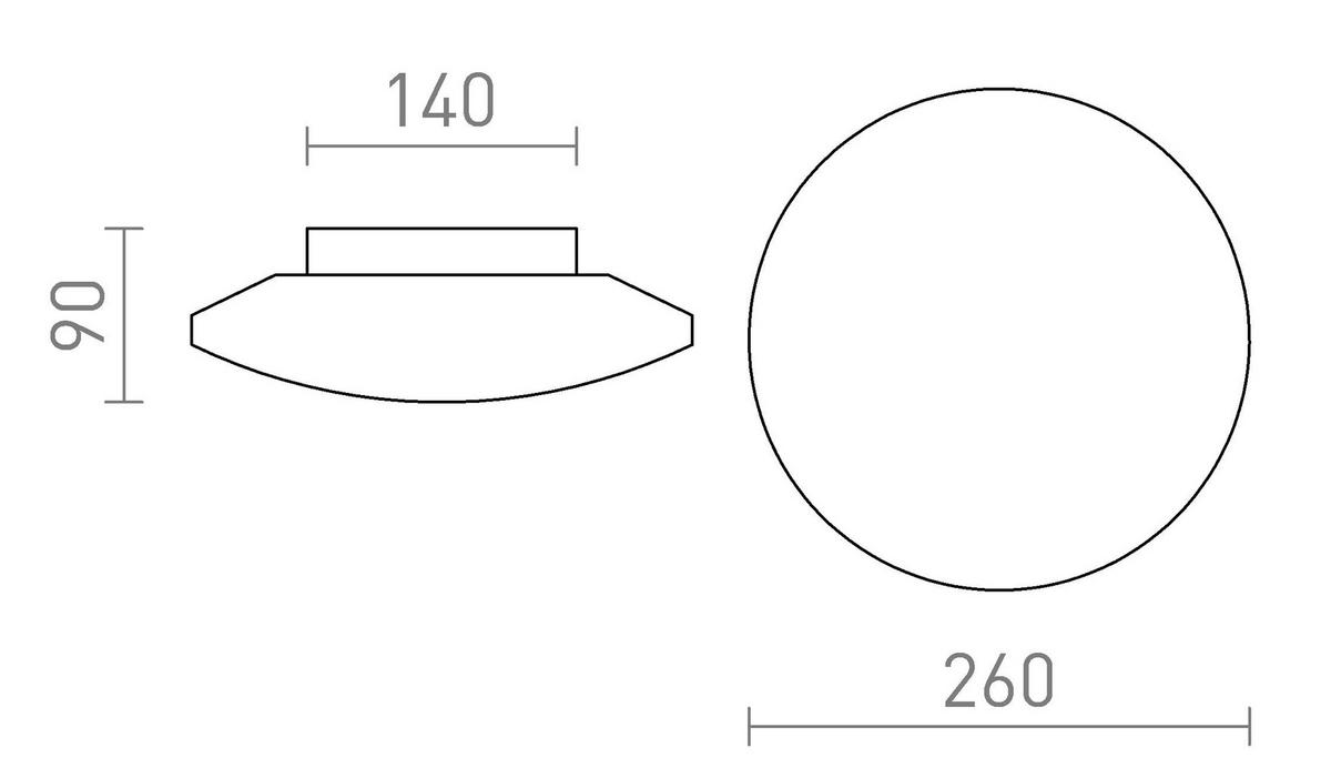 DECKENLEUCHTE SARA LED 26 Opalglas 12 W IP44 - Chromfarben, Glas (26/26/9cm) - Rendl