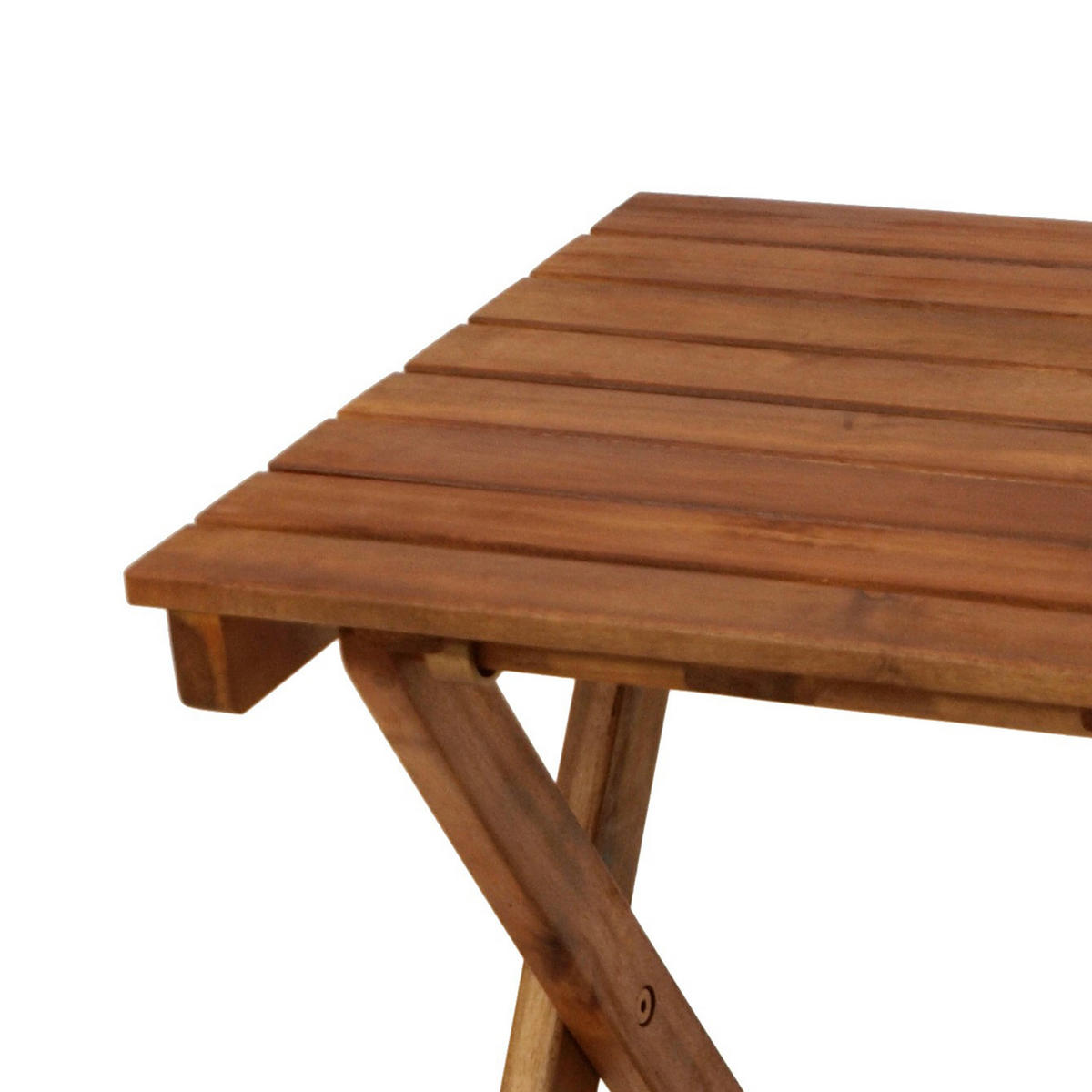 KLAPP-BEISTELLTISCH Plymouth - 38x43cm - Höhe 47,5cm Akazie geölt. - Braun, Holz (43/38/47.5cm) - TPFGarden