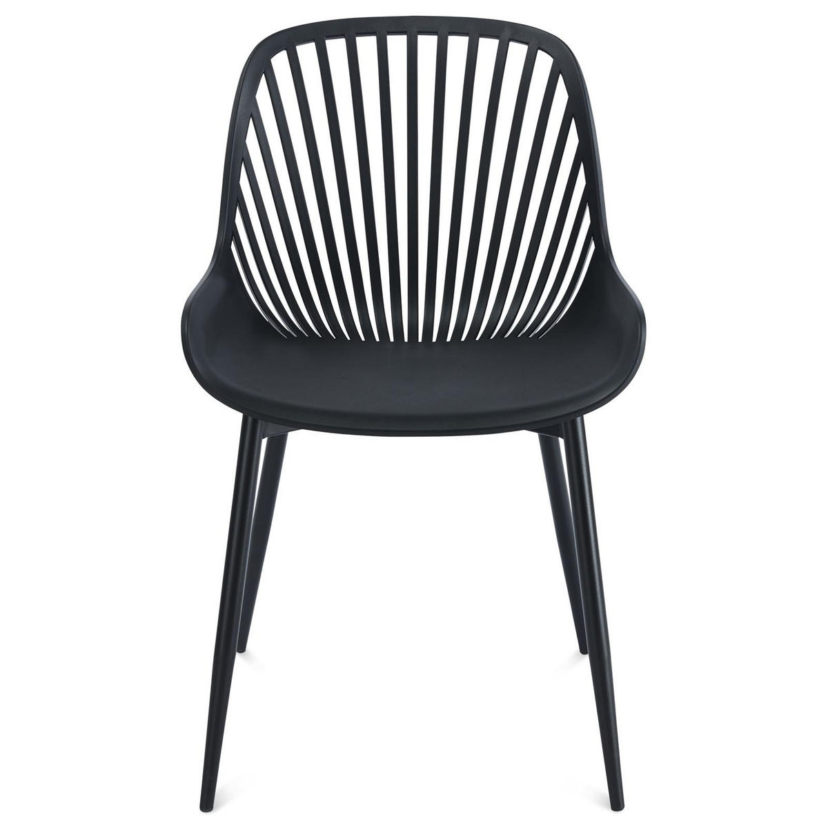 GARTENSTUHL VERDE 4er-Set schwarz - Schwarz, Textil (50/82/57cm) - IDIMEX