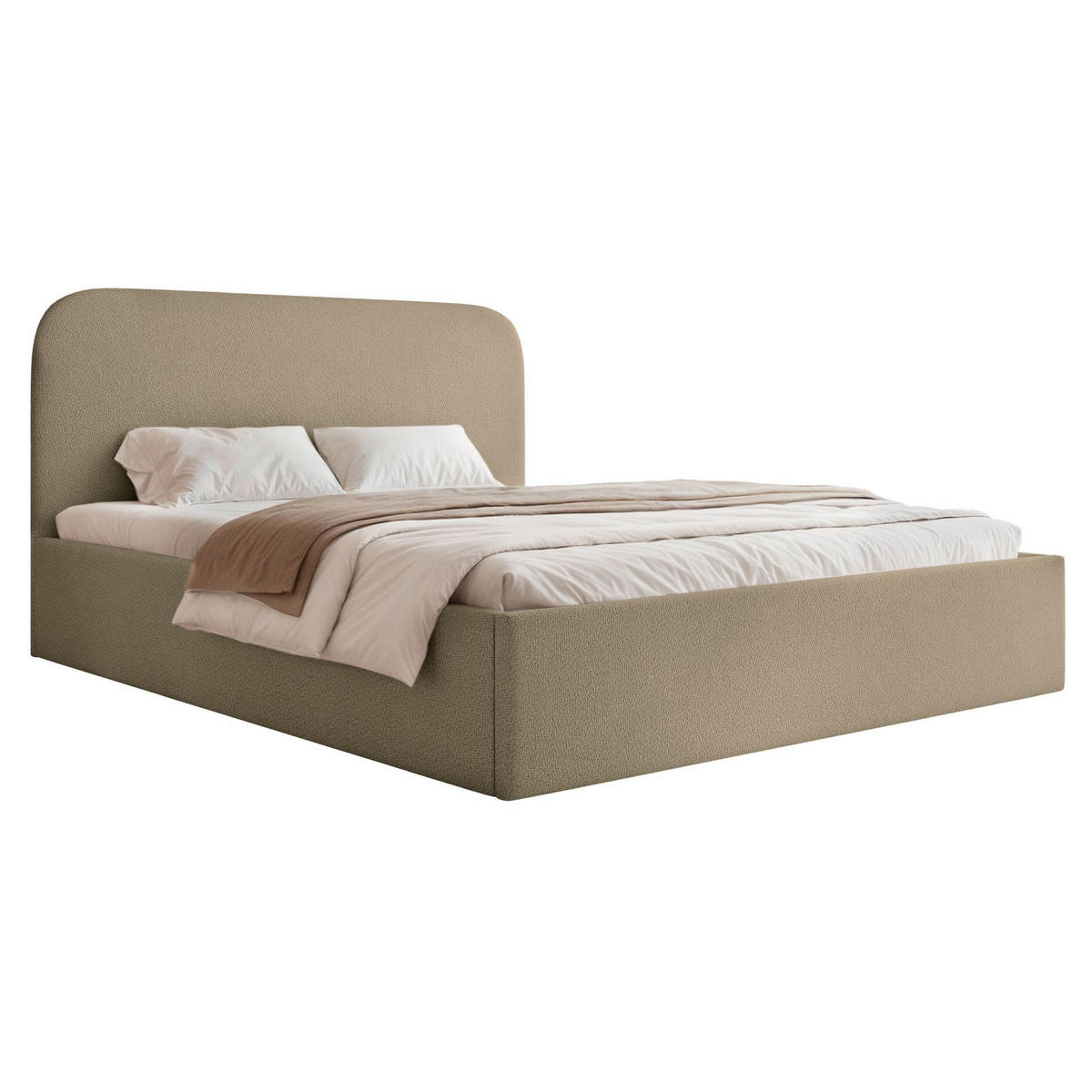 POLSTERBETT Sonvivo Dunkelbeige Chenille 160x200 cm - Beige, Kunststoff/Textil (160/200cm) - Selsey