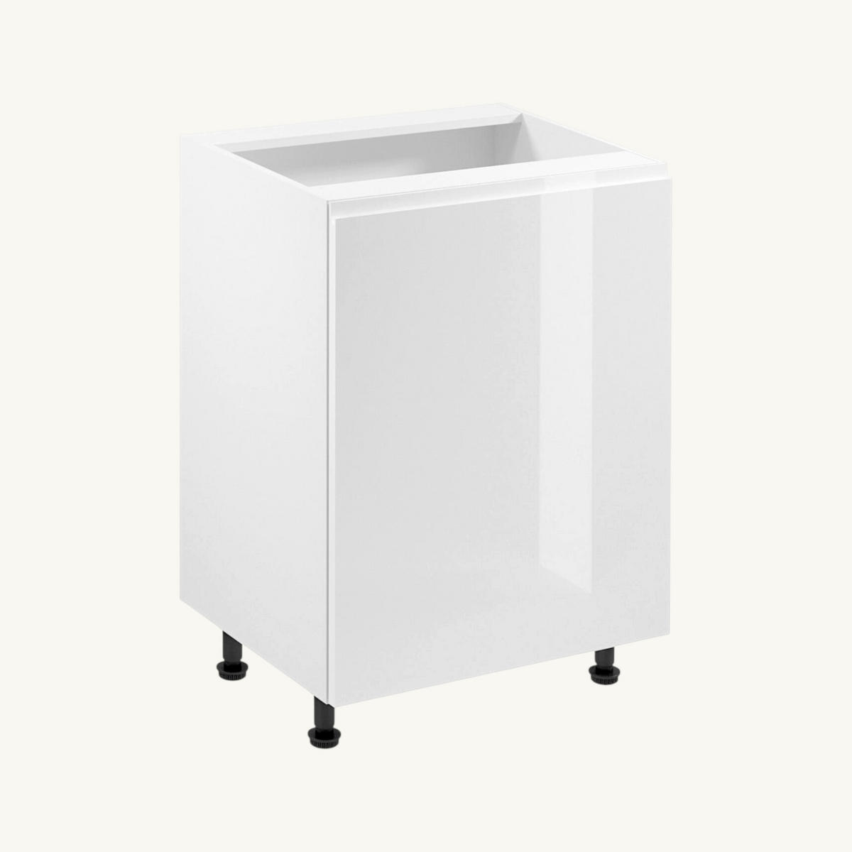 KÜCHENZEILE 300 cm Glanzia – KU-S02 – Weiß / Grau – Hochglanz - Weiß Hochglanz, Holzwerkstoff (300/212/58cm)