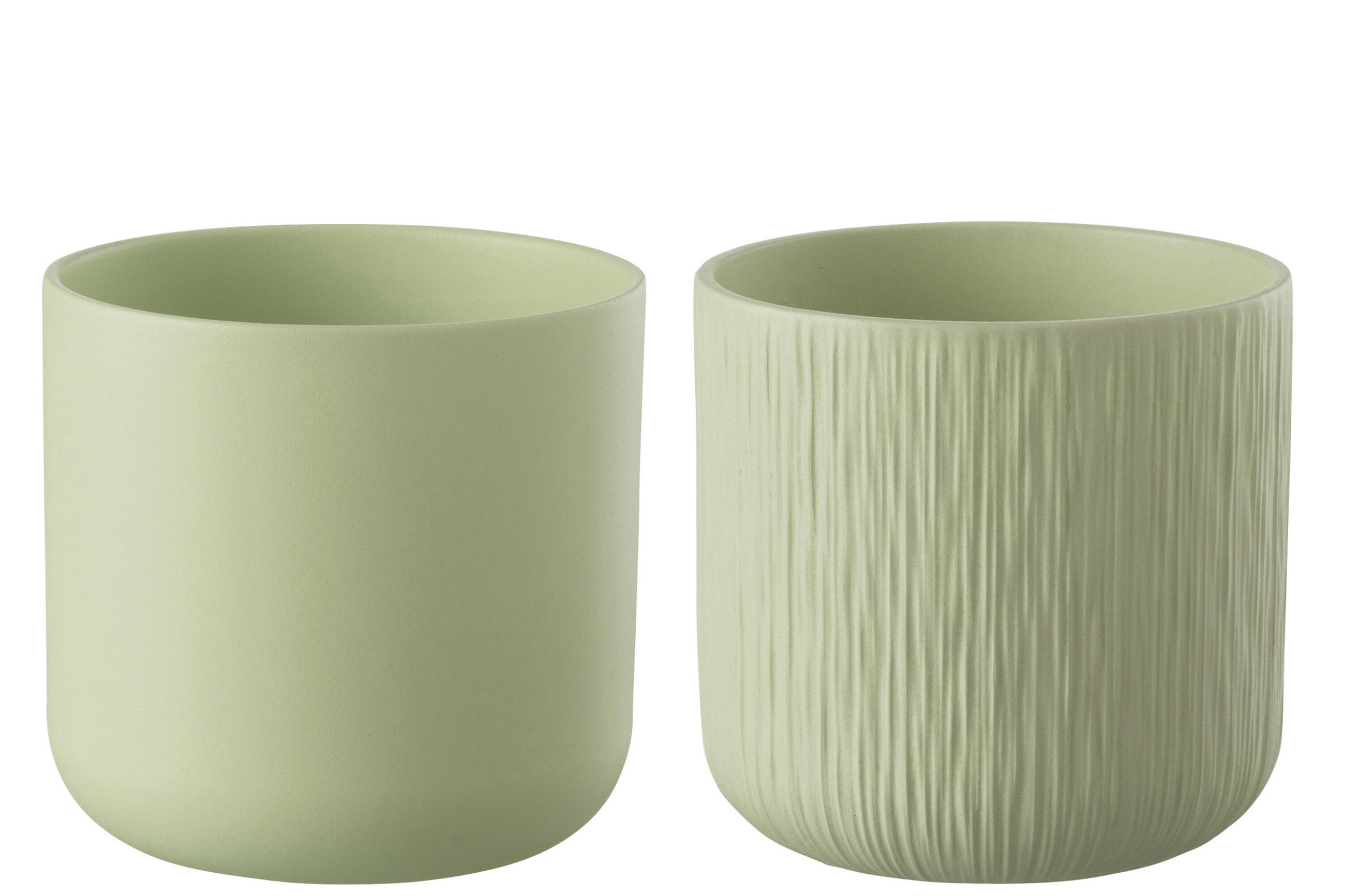 BLUMENTOPF GEN - Keramik - Pistazie - XXL - 2er Set - Ø 26,5 cm - Grün, Keramik (26.5/26cm) - J-Line