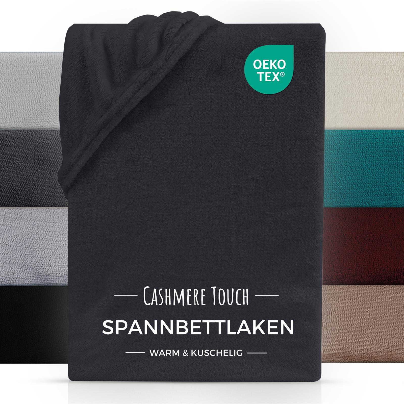 CASHMERE-TOUCH-SPANNBETTLAKEN 100x200 cm, Kuscheliges Winter Bettlaken Anthrazit - Anthrazit, Textil (100/200cm) - Carpe Sonno