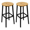 BARHOCKER Holzoptik Metall Eichefarbe Schwarz 2er Set 65×30×30 cm - Eichefarben/Schwarz, Holzwerkstoff/Metall (32/65/32cm) - Begryf