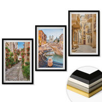 WANDBILDER 3er-Set - 40x60 cm Schwarzer Rahmen - Die bezaubernden Straßen des Brunnens - Schwarz, Kunststoff (40/60cm) - ArtPrintCave