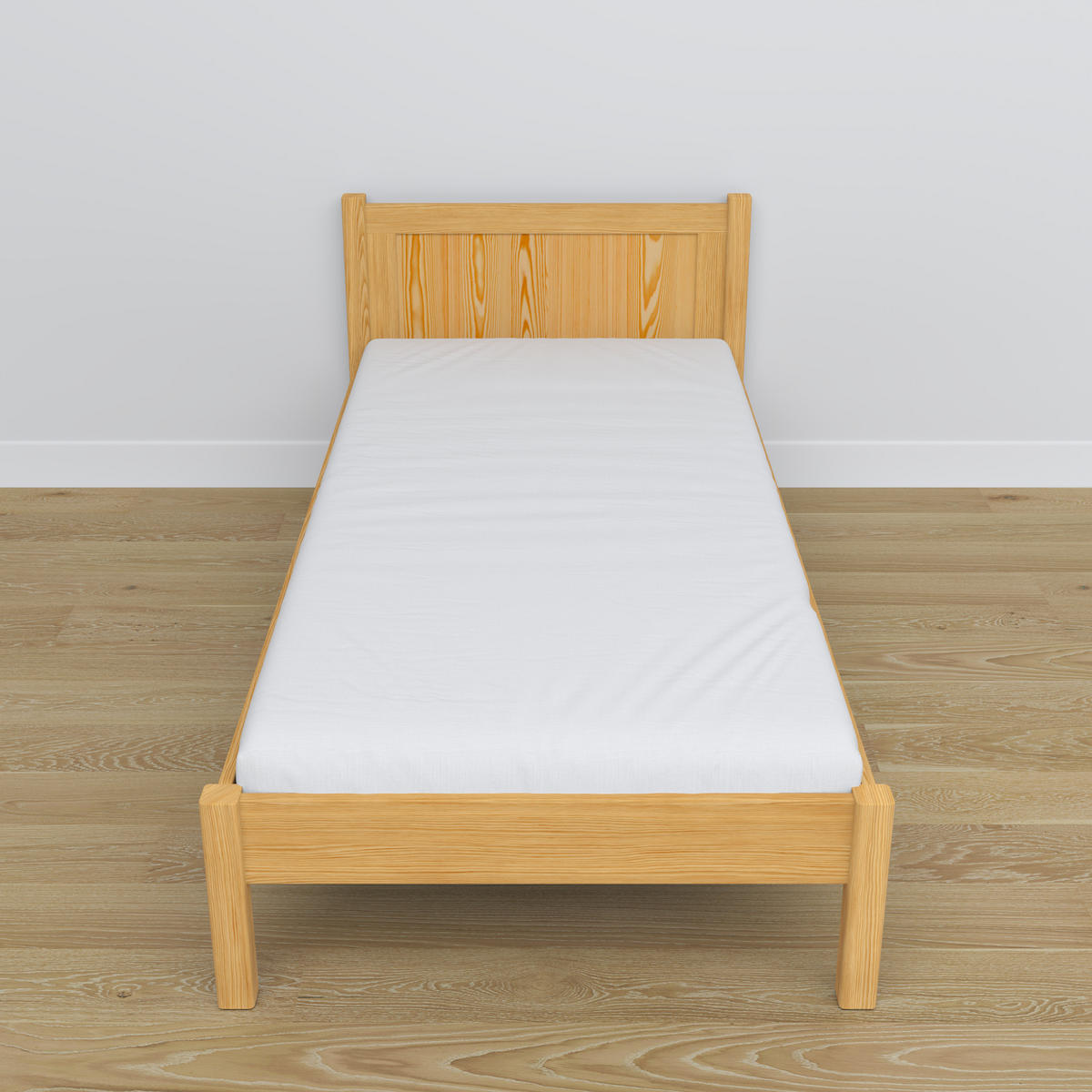 BETT N02 Naturkiefer 90/190 - Hellbraun, Naturmaterialien/Holz (90/190cm) - N-Wood