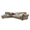 ECKSOFA MOTOR. SITZVORZUG RISO Grau Leder - Schwarz/Grau, Leder (263/240cm) - KAWOLA