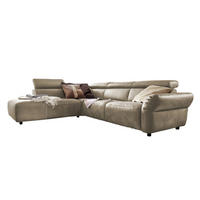 ECKSOFA MOTOR. SITZVORZUG RISO Grau Leder - Schwarz/Grau, Leder (263/240cm) - KAWOLA