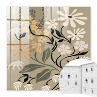 SCHLÜSSELBOX Weiß 30x30 cm – Türöffnung nach rechts - Blumenmotiv - Beige, Metall (30/30/5cm) - TULUP