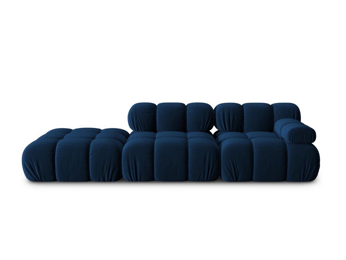 MODULARES-SOFA links Bellis aus Samt königsblau 4 Sitzplätze - Blau, Textil (94/63/282cm) - Micadoni