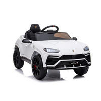 KINDER ELEKTROAUTO Lamborghini Urus weiß EVA-Reifen, Scheinwerfer, Radio, MP3-Anschluss, Kunstledersitz - Weiß, Kunststoff (105/65/52cm) - Es-Toys