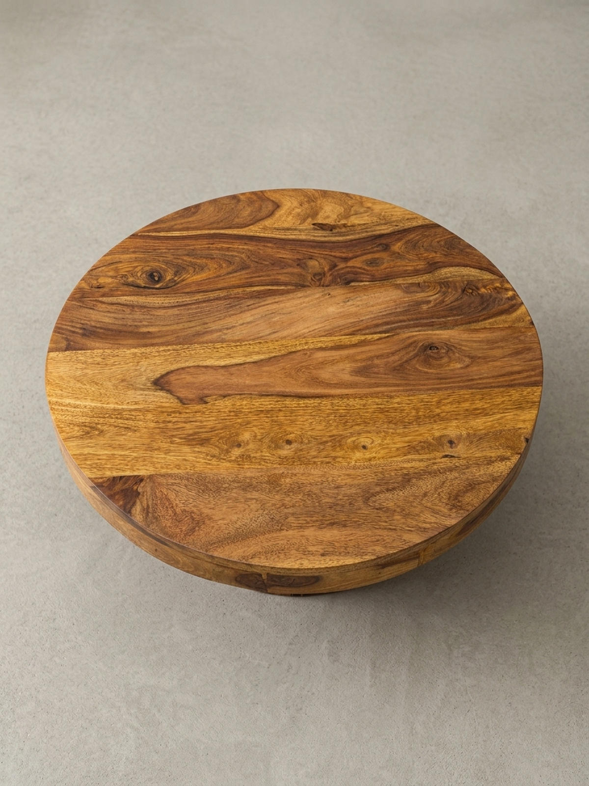 COUCHTISCH aus Massivholz Sheesham in Braun, Lackiert, mit robustem Sockelfuß, Maße 60x60x30 cm - Braun, Holz (60/60/30cm) - KADIMA DESIGN